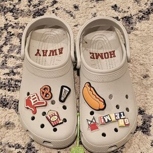 CROCS Kids' Light Gray Clogs with Fun Charms